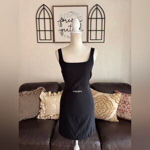 Vintage Y2K Rampage USA Square Neck Midi Black & Silver Dress Size 9 Retro